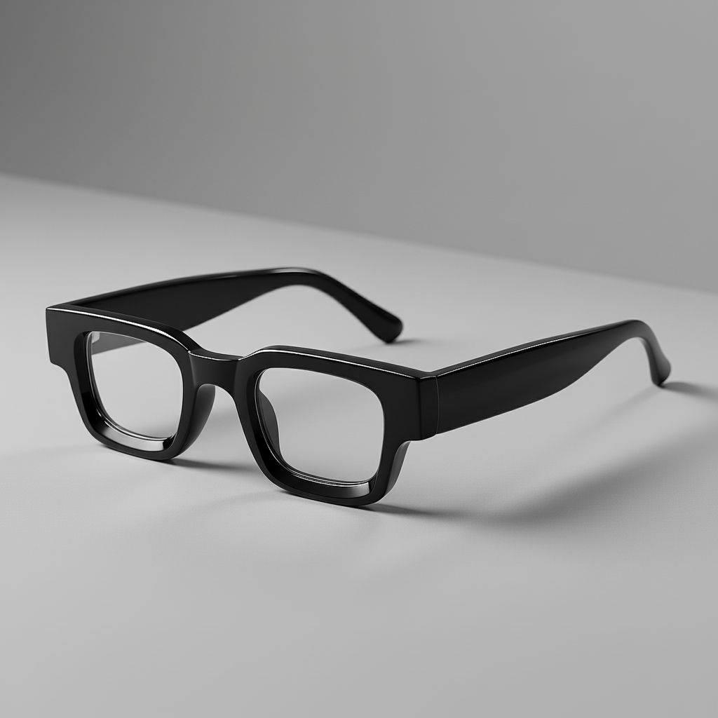 Vintage V1 Black Clear Square Sunglasses