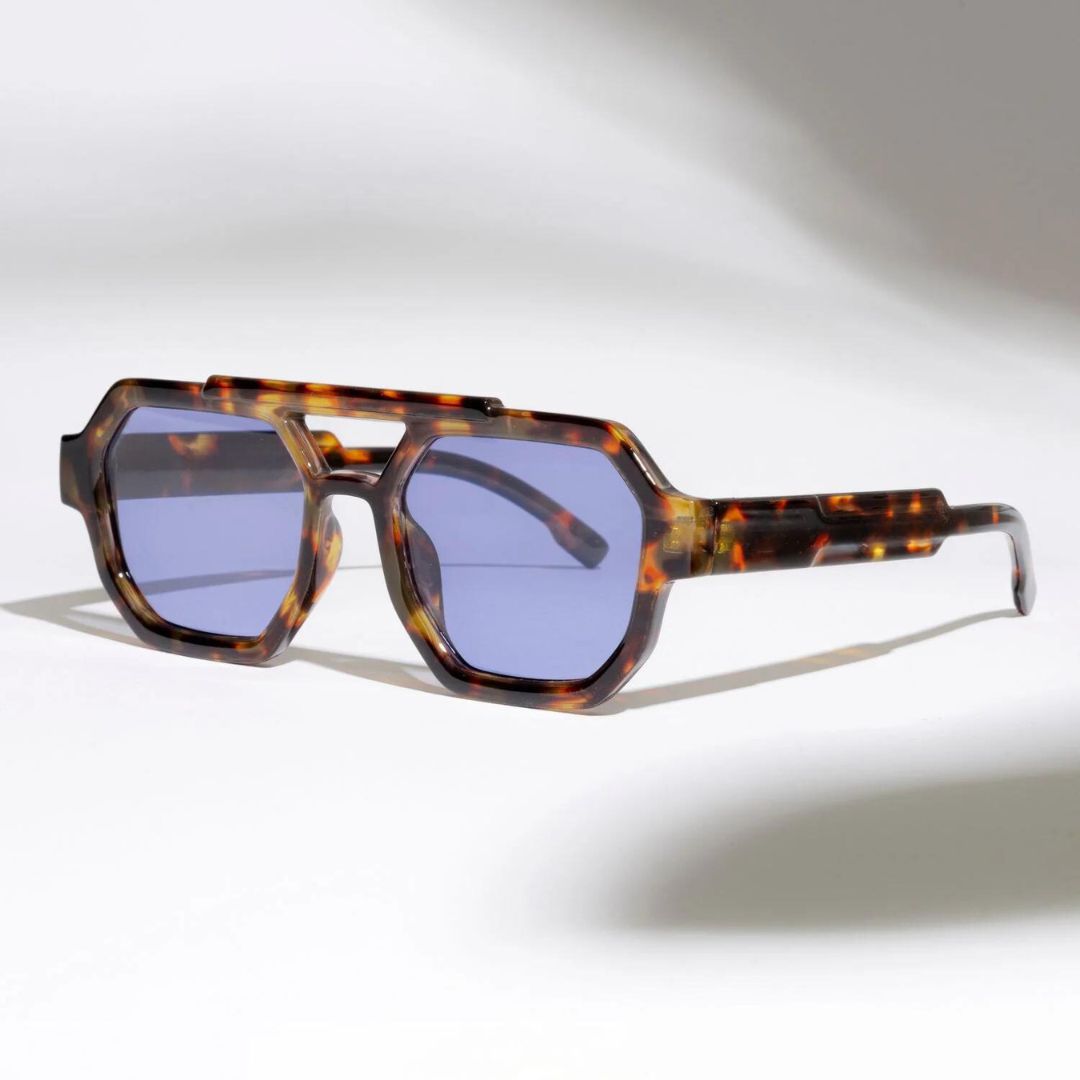 Tortoise Purple SZ 3501 Square Sunglasses