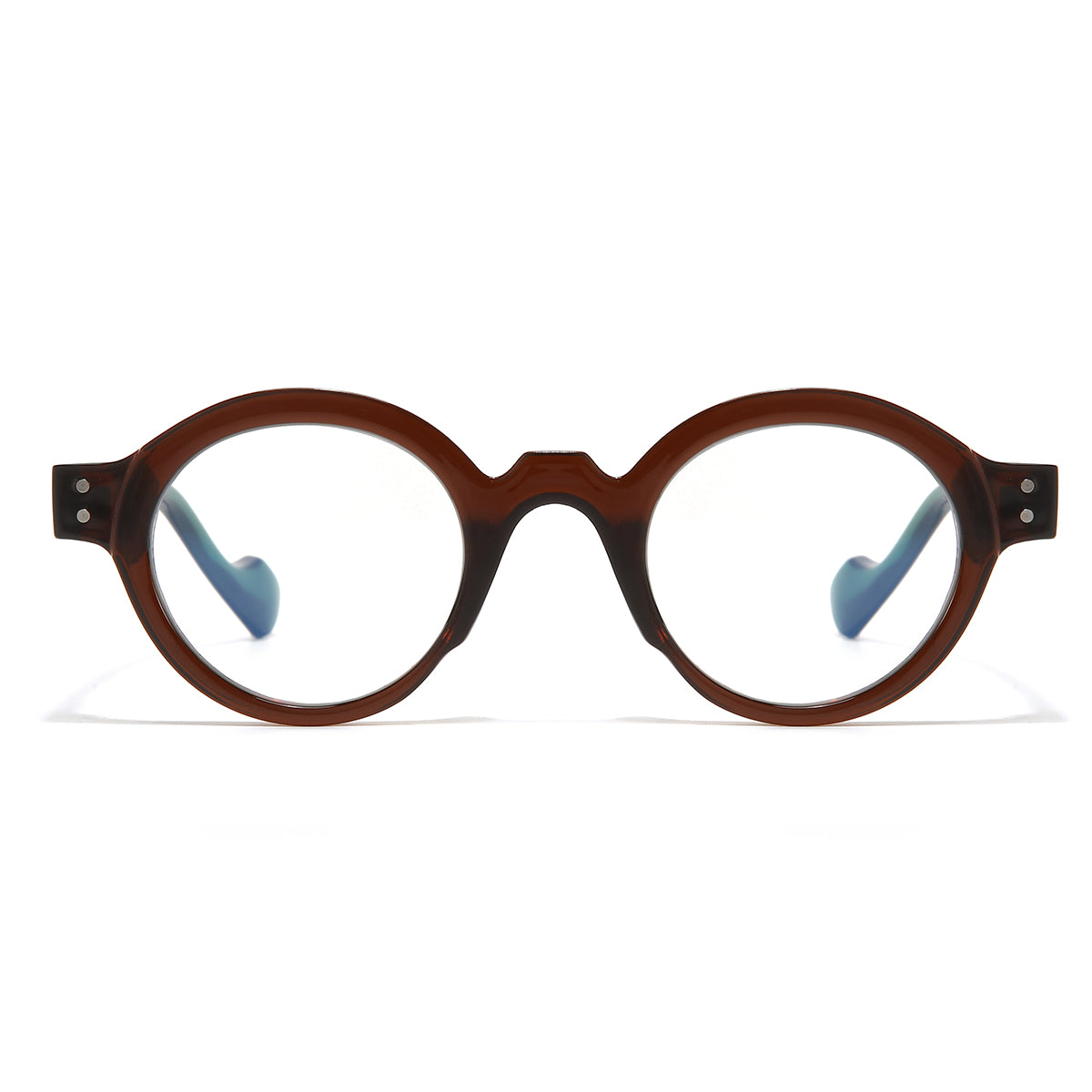 Green Brown Clear SZ 2003 Round Sunglasses