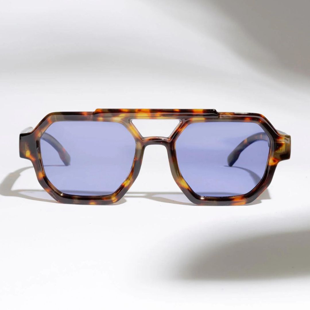 Tortoise Purple SZ 3501 Square Sunglasses