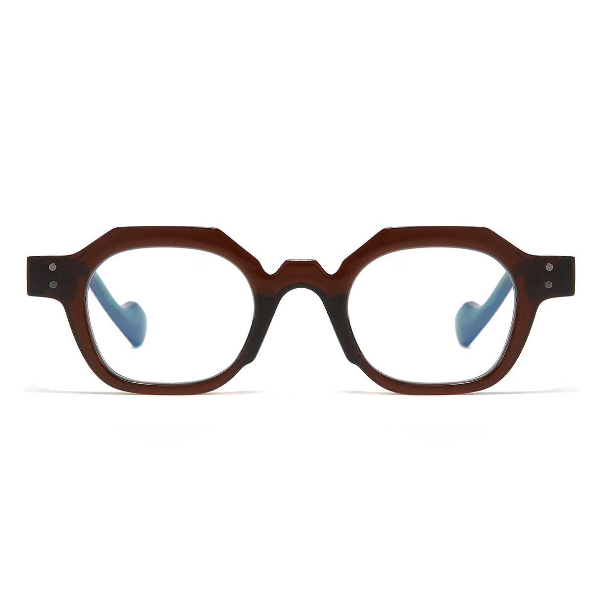 Green Brown Clear SZ 2002 Round Sunglasses