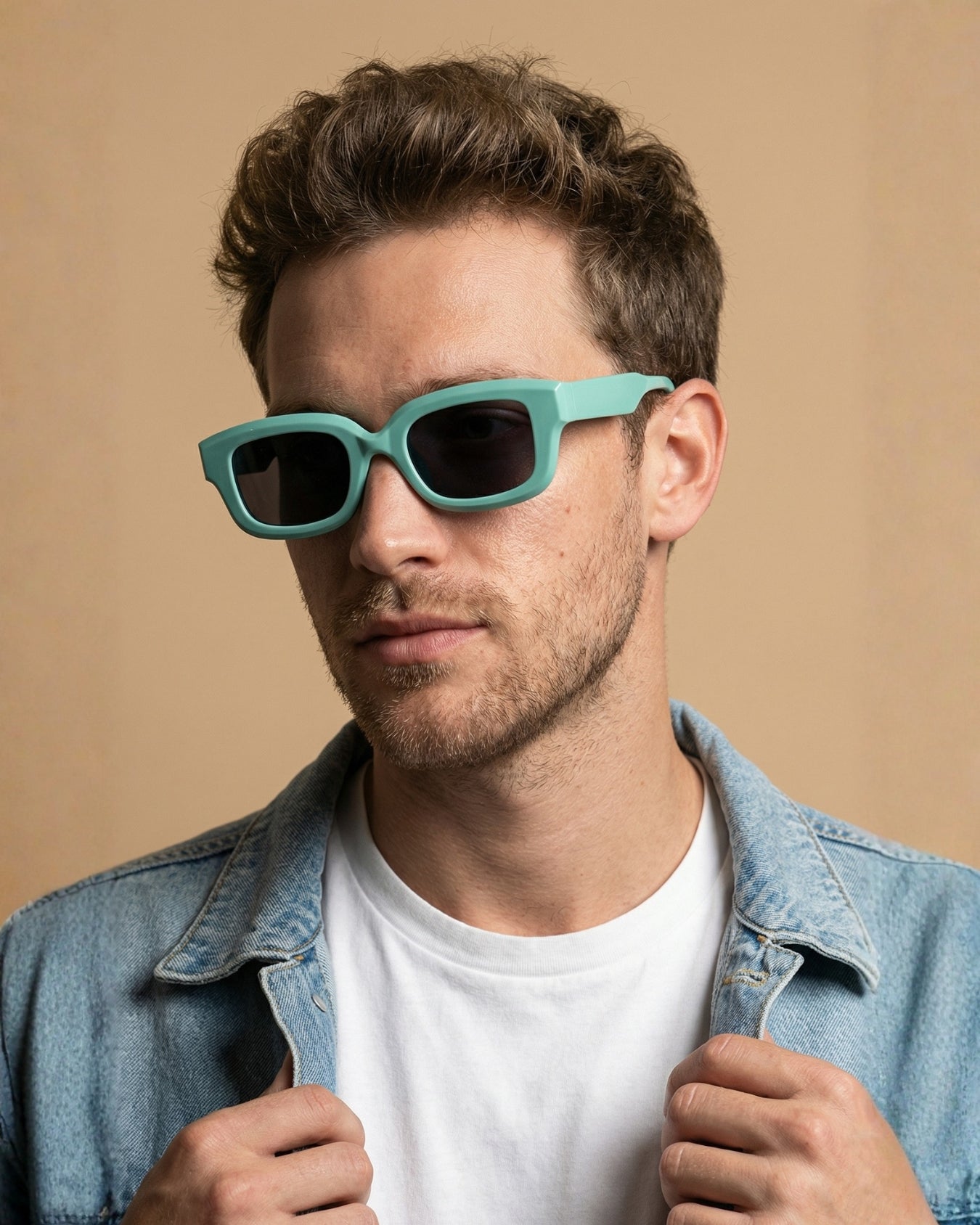 Thunder Candy Green Black Rectangle Sunglasses