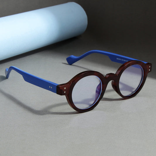 Blue Brown Clear SZ 2003 Round Sunglasses