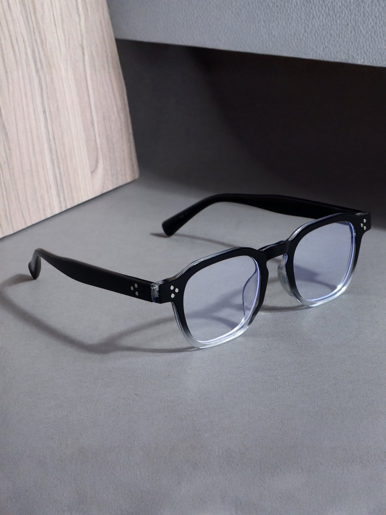 J-Bond Black Tr. Clear Square Sunglasses