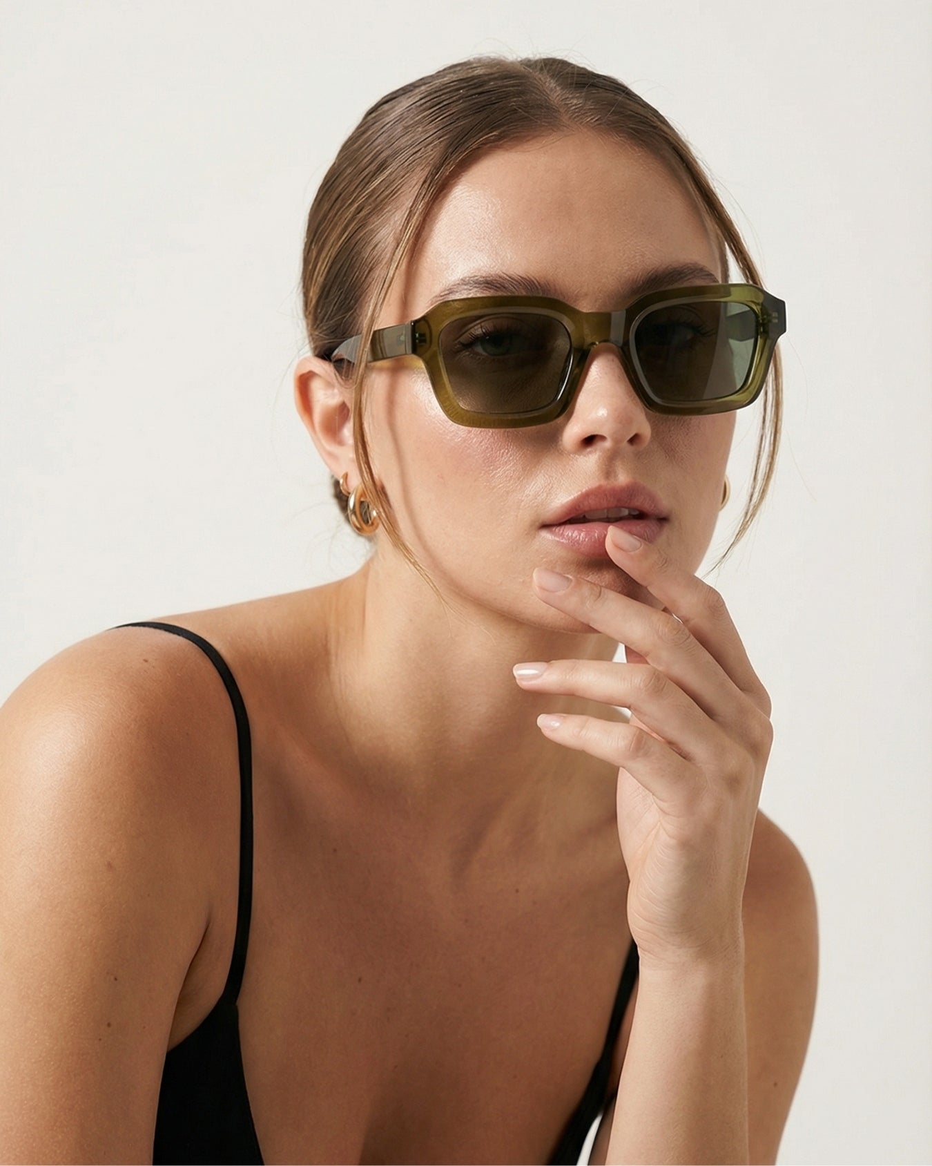 Hunter Green Square Sunglasses