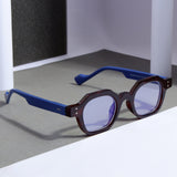 Blue Brown Clear SZ 2002 Round Sunglasses