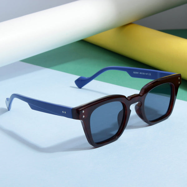 Blue Brown Black SZ 2001 Square Sunglasses