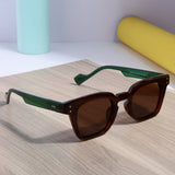 Green Brown Brown SZ 2001 Square Sunglasses
