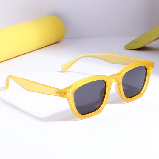 Spark Yellow Black Rectangle Sunglasses