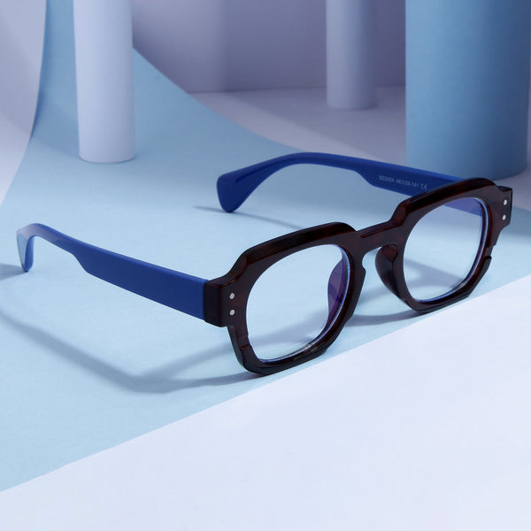 Blue Brown Clear SZ 2004 Round Sunglasses