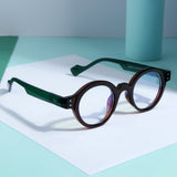 Green Brown Clear SZ 2003 Round Sunglasses