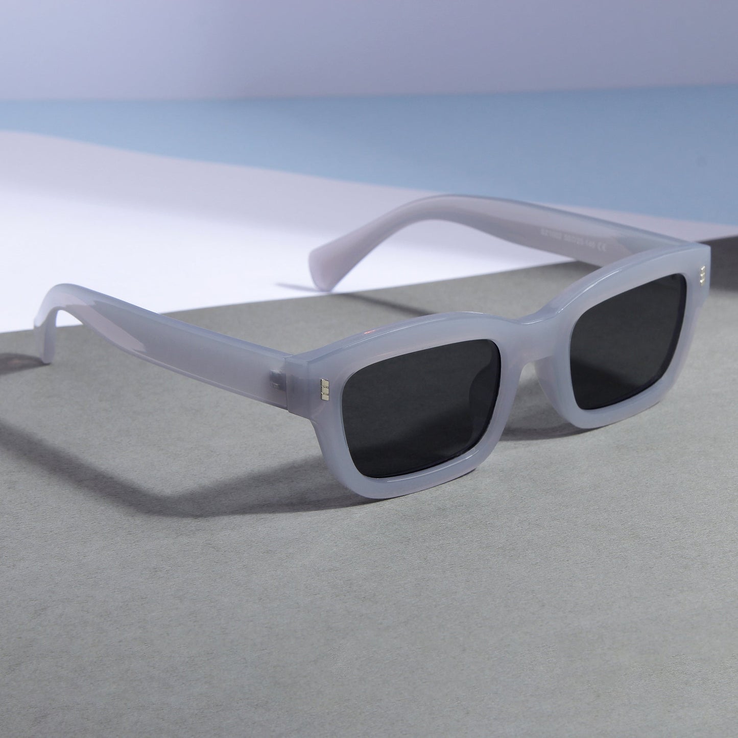 Lizard Grey Black Rectangle Sunglasses