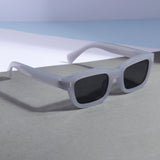 Lizard Grey Black Rectangle Sunglasses