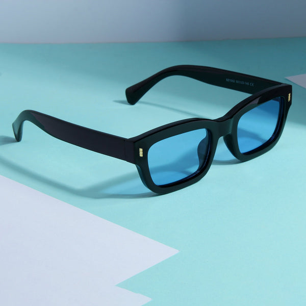 Lizard Black Blue Rectangle Sunglasses