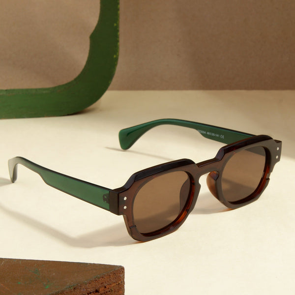 Green Brown Brown SZ 2004 Round Sunglasses