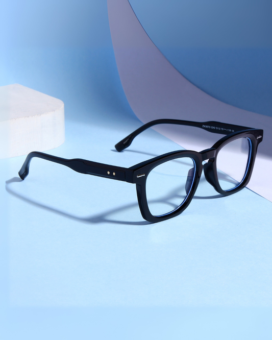 Michel Black Clear Square Sunglasses