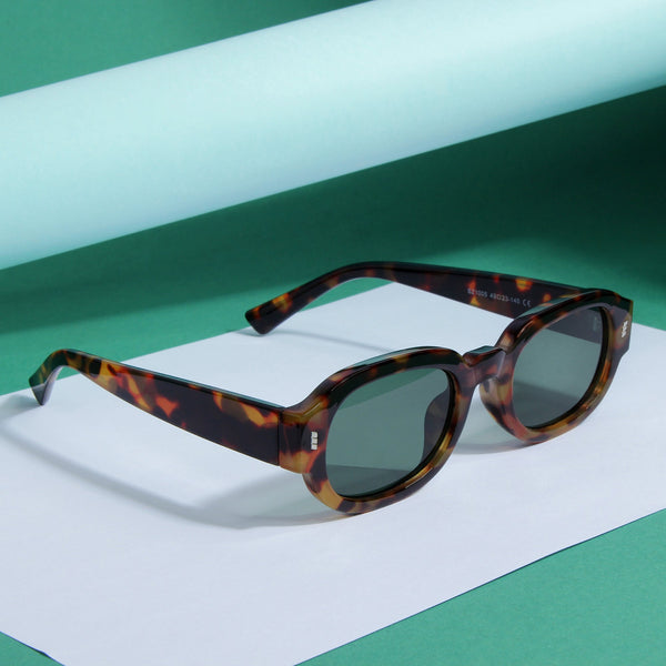 Venom Tortoise Green Oval Sunglasses