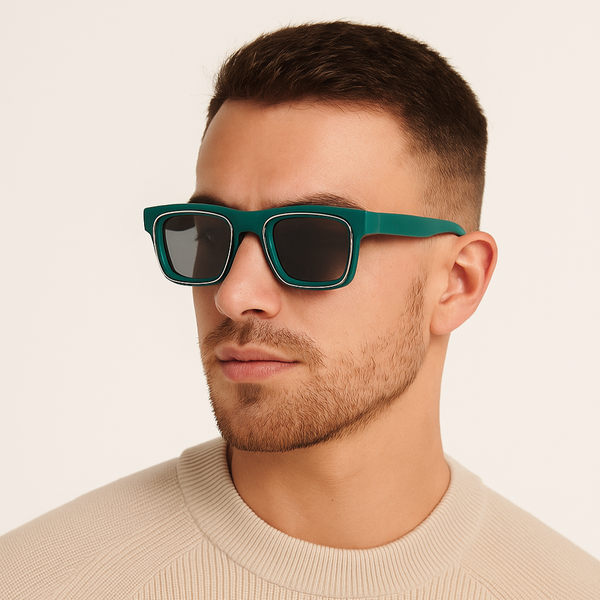 Rogue Green Black Square Sunglasses