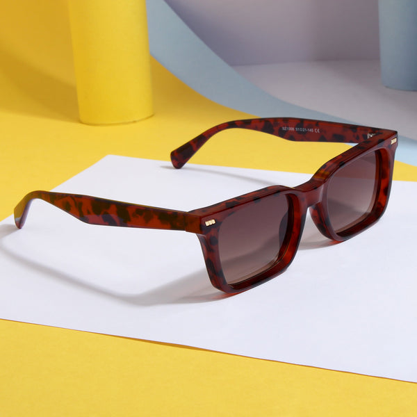Castels Tortoise Brown Rectangle Sunglasses