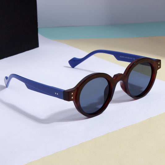Blue Brown Black SZ 2003 Round Sunglasses
