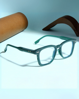 Michel Green Clear Square Sunglasses