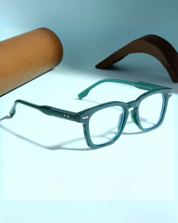 Michel Green Clear Square Sunglasses