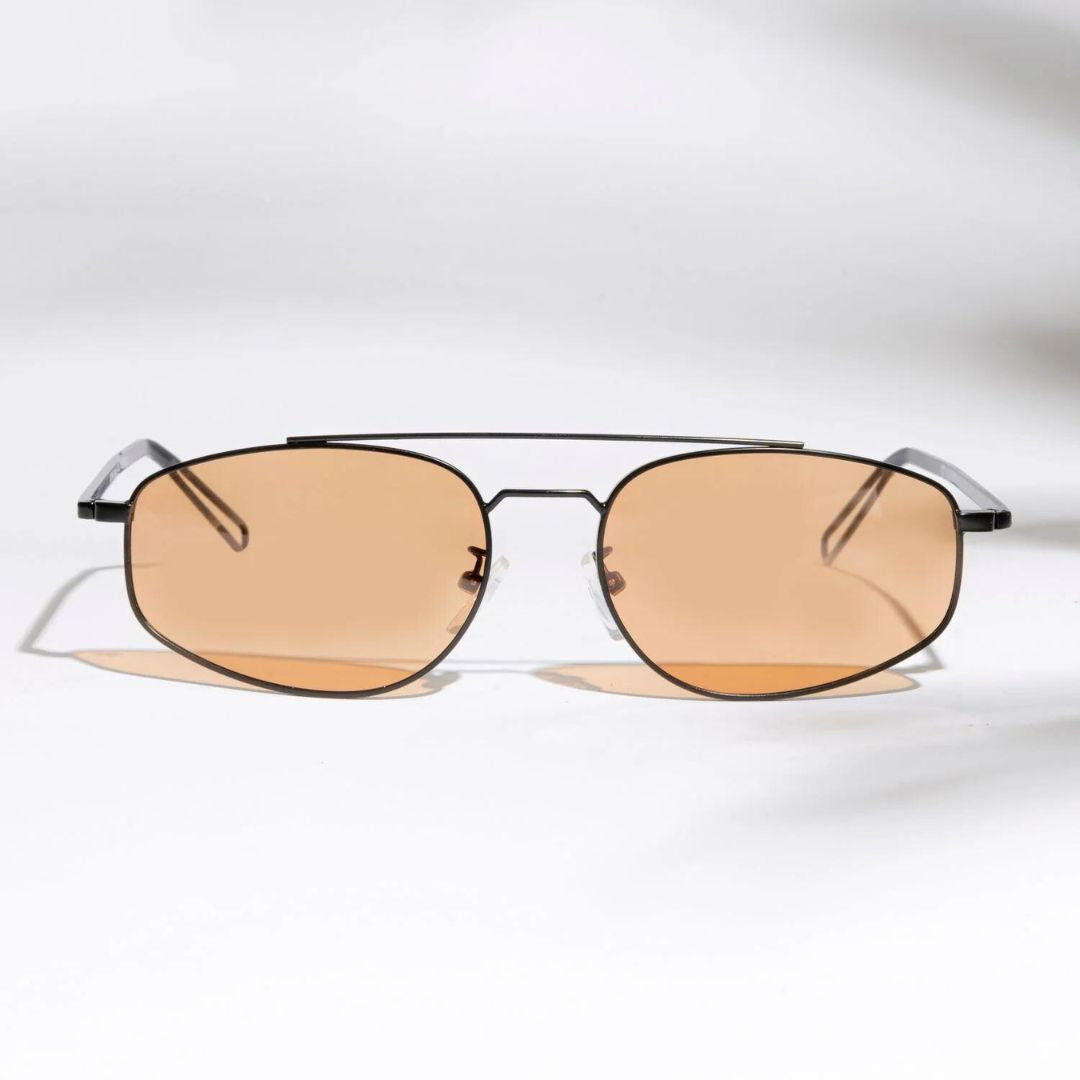 Leon Black Orange Oval Sunglasses