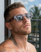 Vintage V1 Gray Black Square Sunglasses
