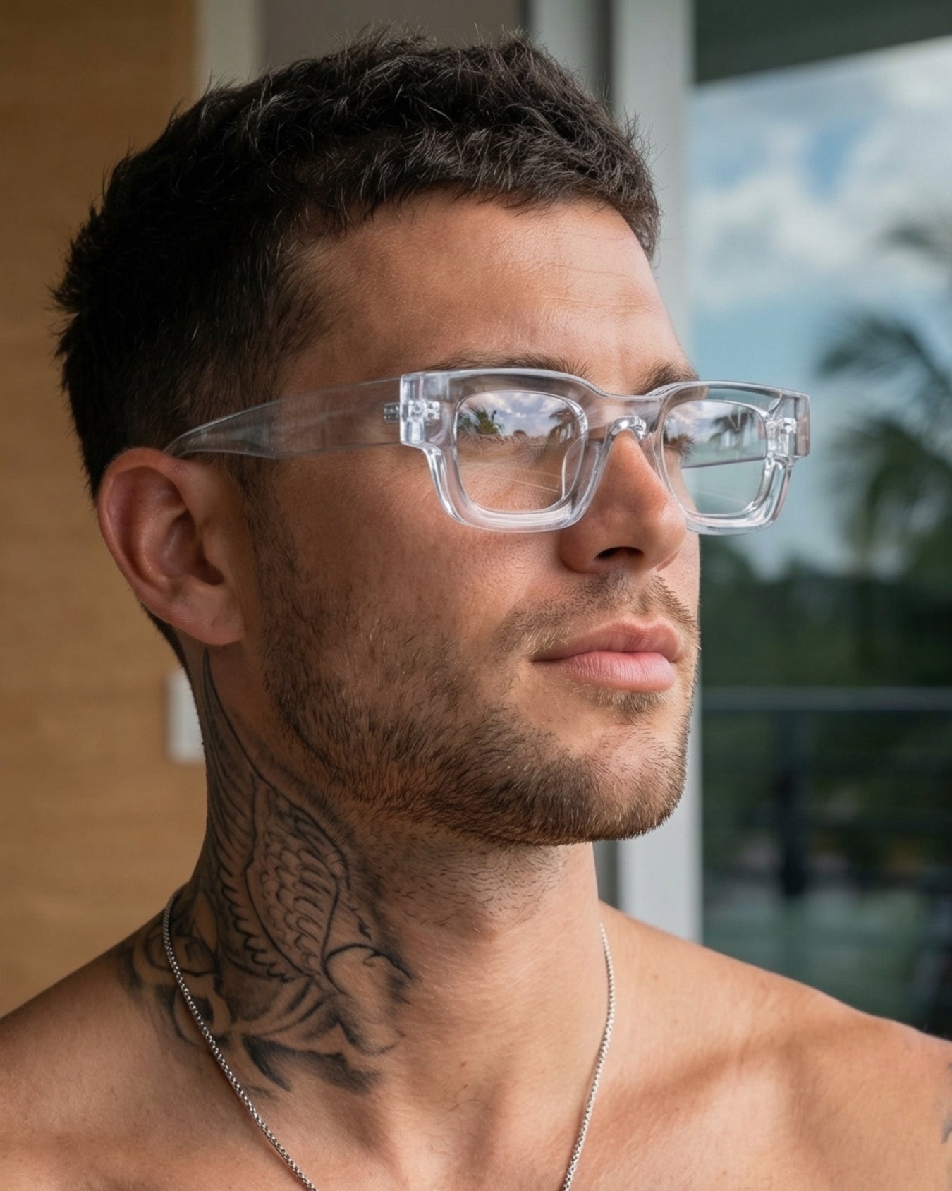 Vintage V1 Clear Square Sunglasses