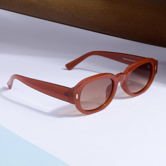 Venom Orange Brown Oval Sunglasses