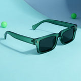 Lucifer Green Black Rectangle Sunglasses