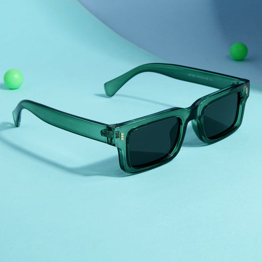 Lucifer Green Black Rectangle Sunglasses
