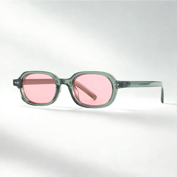 Korean V2 Green Pink Rectangle Sunglasses