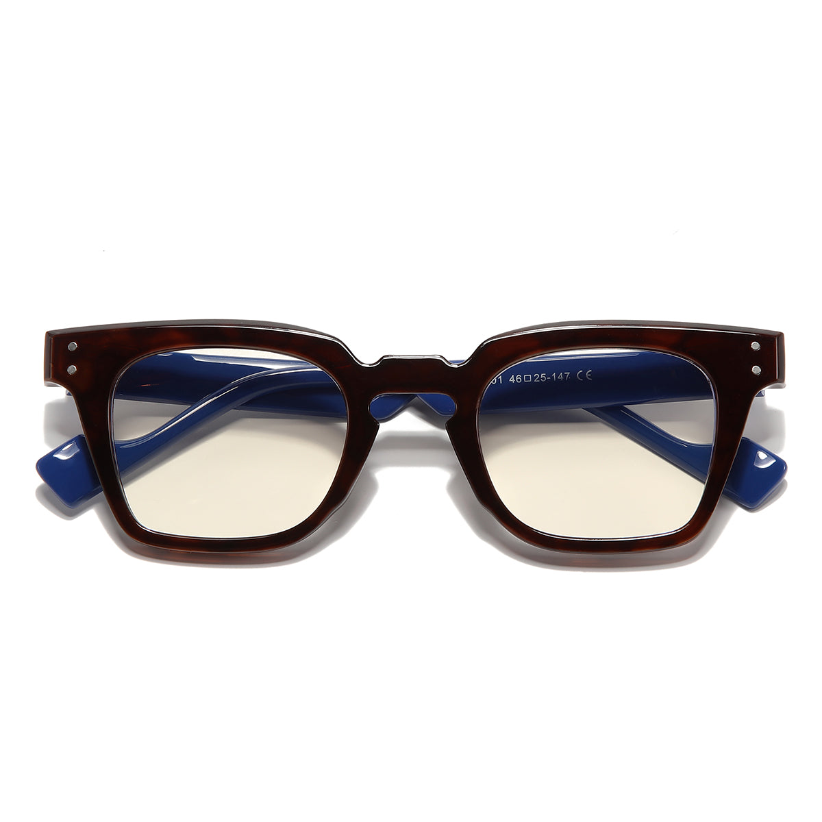 Blue Brown Clear SZ 2001 Square Sunglasses