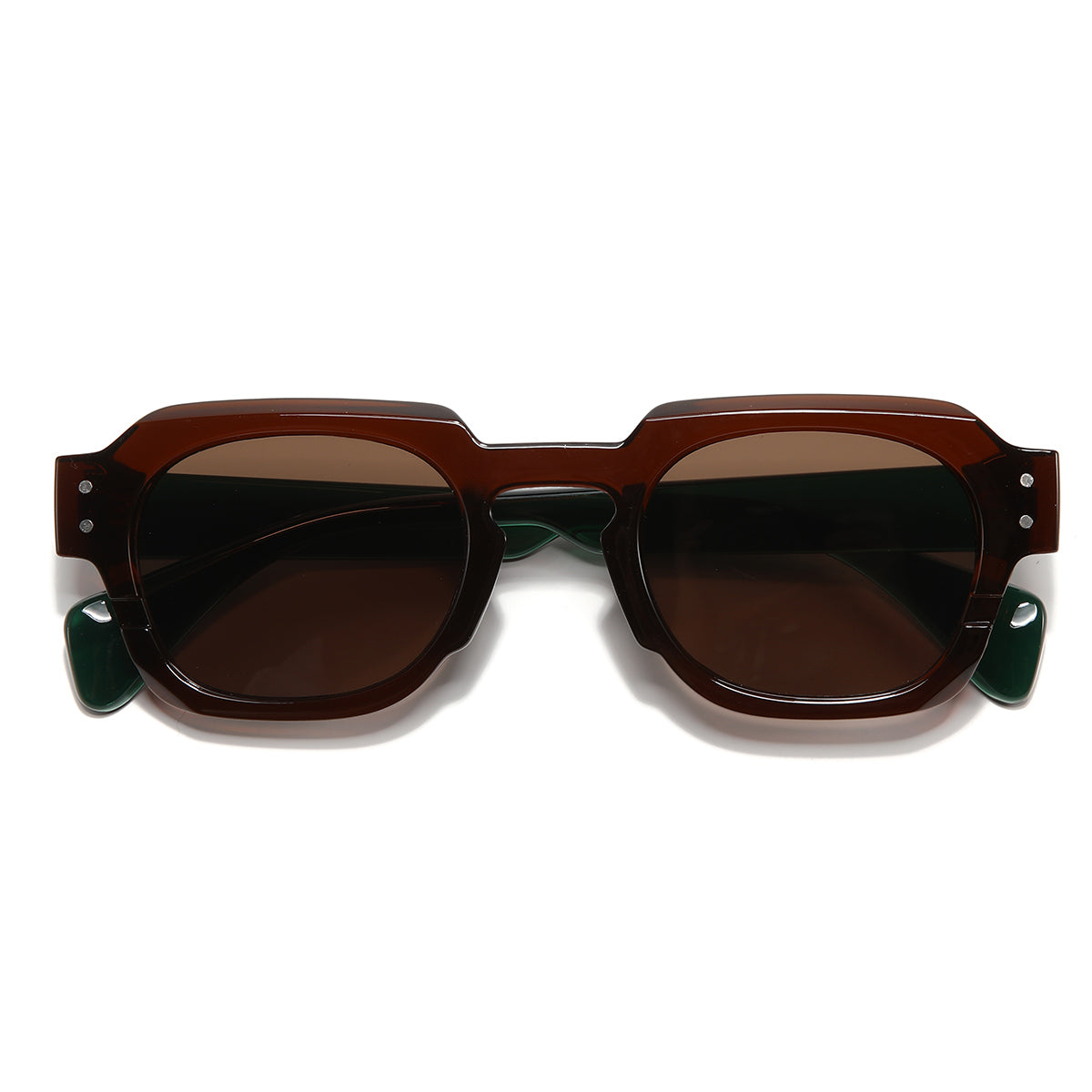 Green Brown Brown SZ 2004 Round Sunglasses