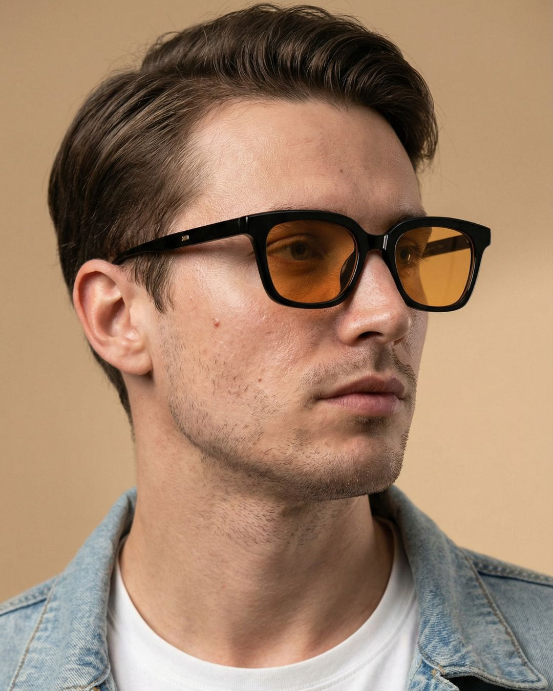 Marco Black Orange Rectangle Sunglasses