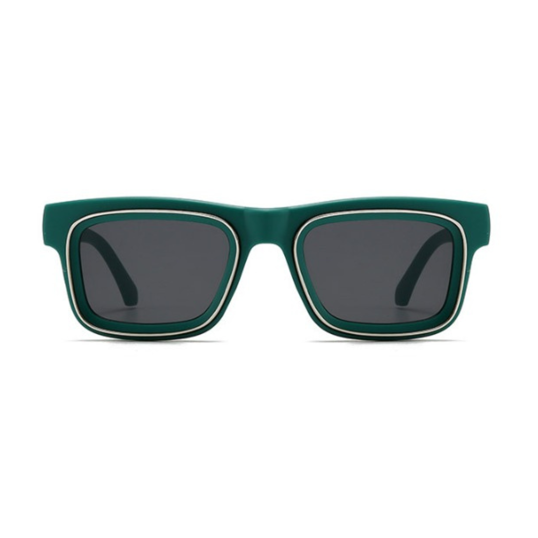 Rogue Green Black Square Sunglasses