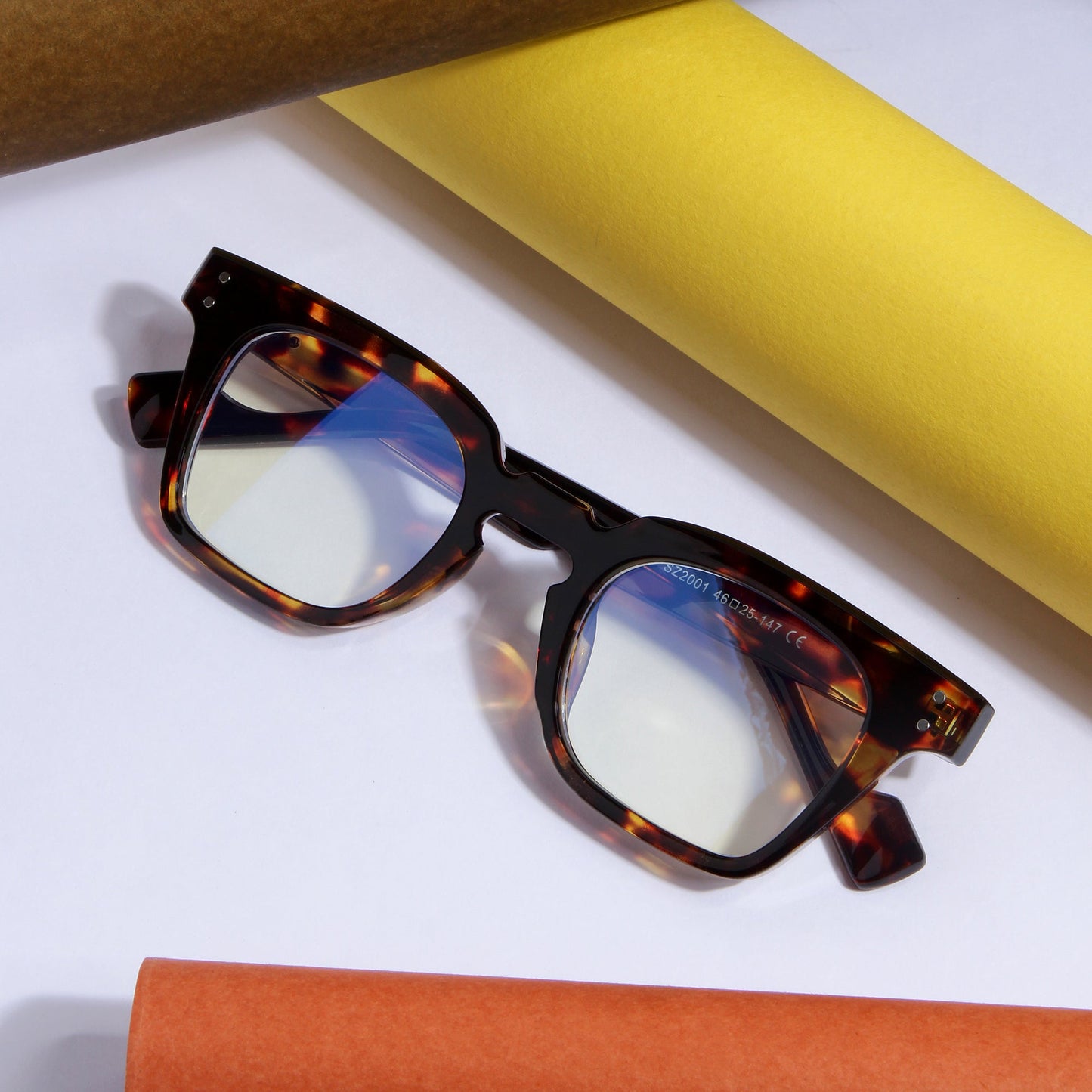 To. Brown Clear SZ 2001 Square Sunglasses