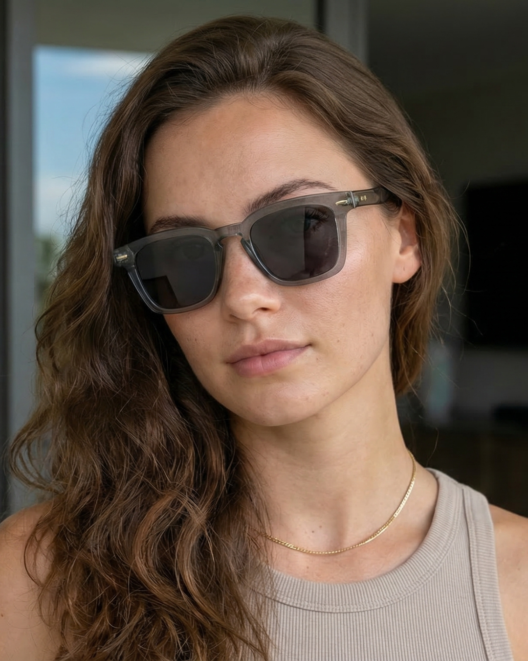 Michel Grey Black Square Sunglasses