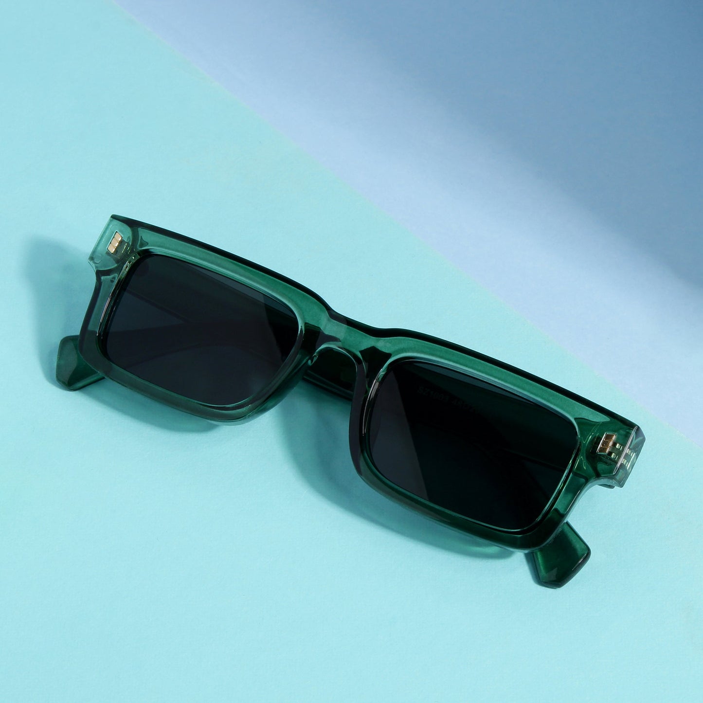 Lucifer Green Black Rectangle Sunglasses
