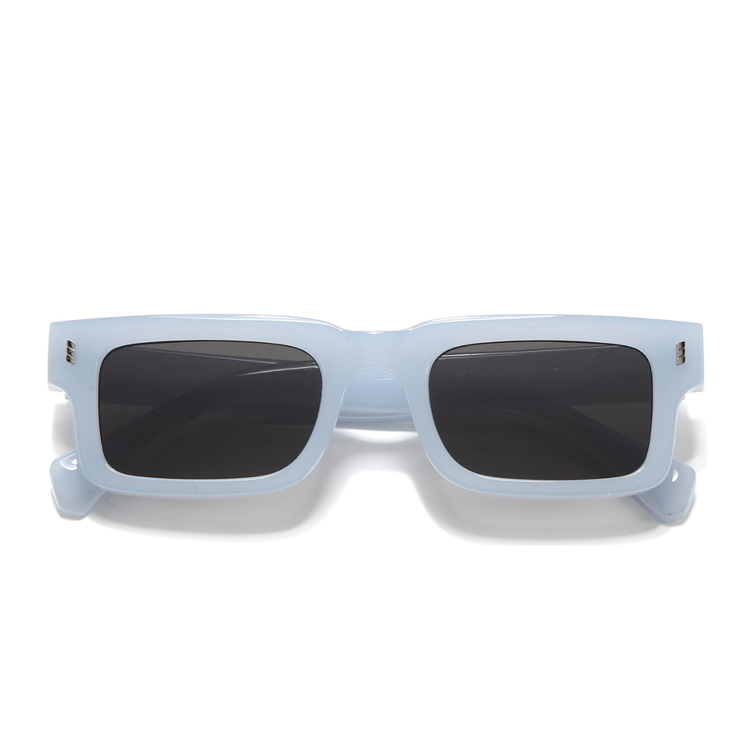 Lucifer Blue Black Rectangle Sunglasses
