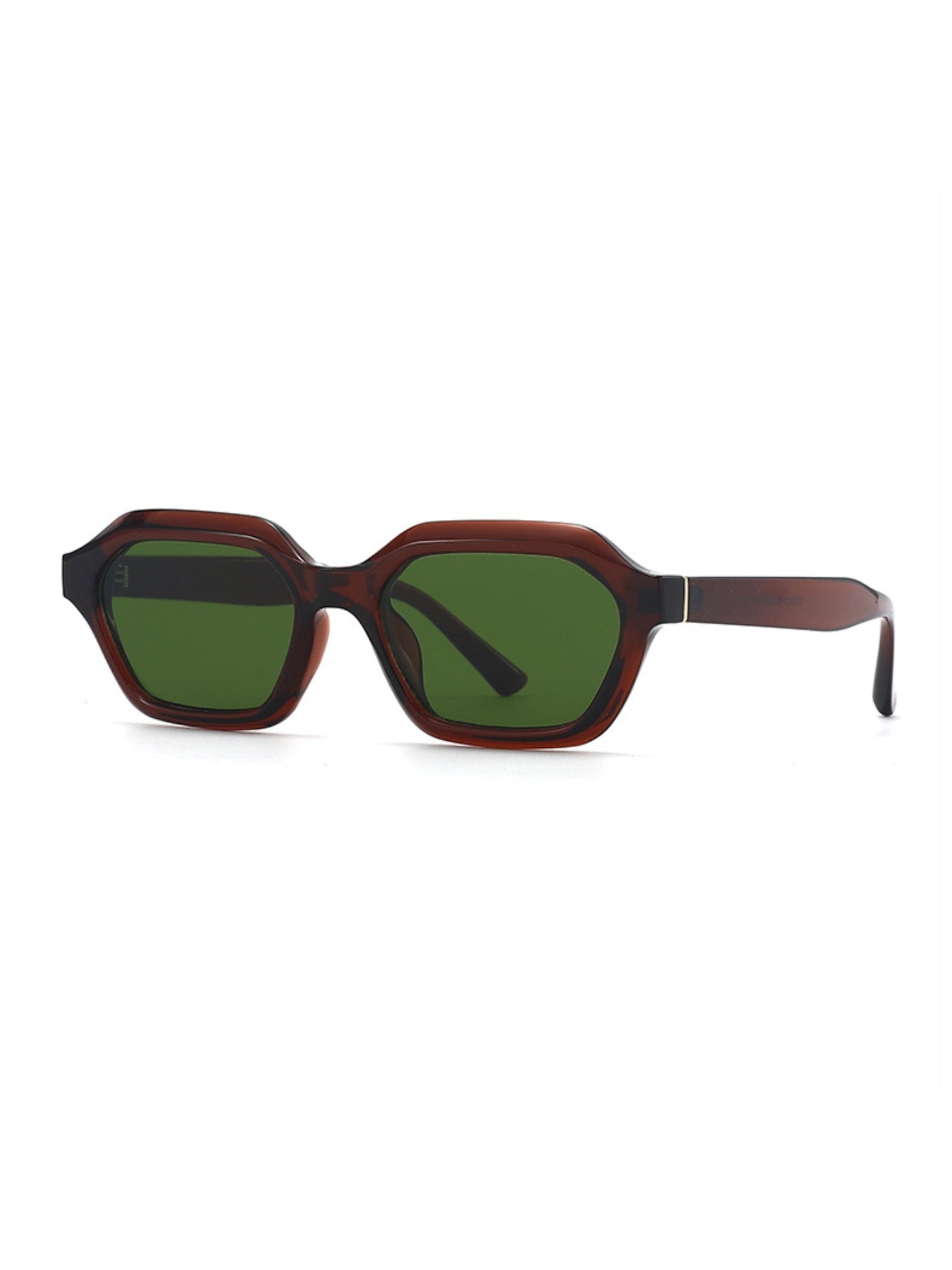 Stellan Brown Green Retro Square Sunglasses