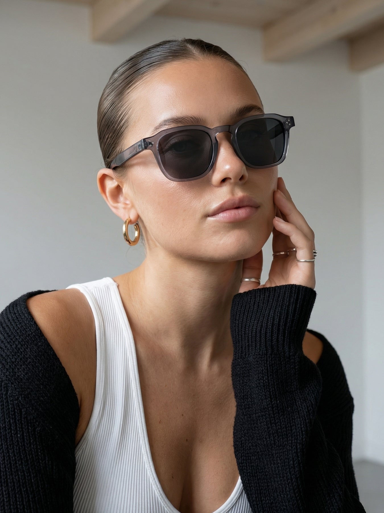 J-Bond Grey Black Square Sunglasses