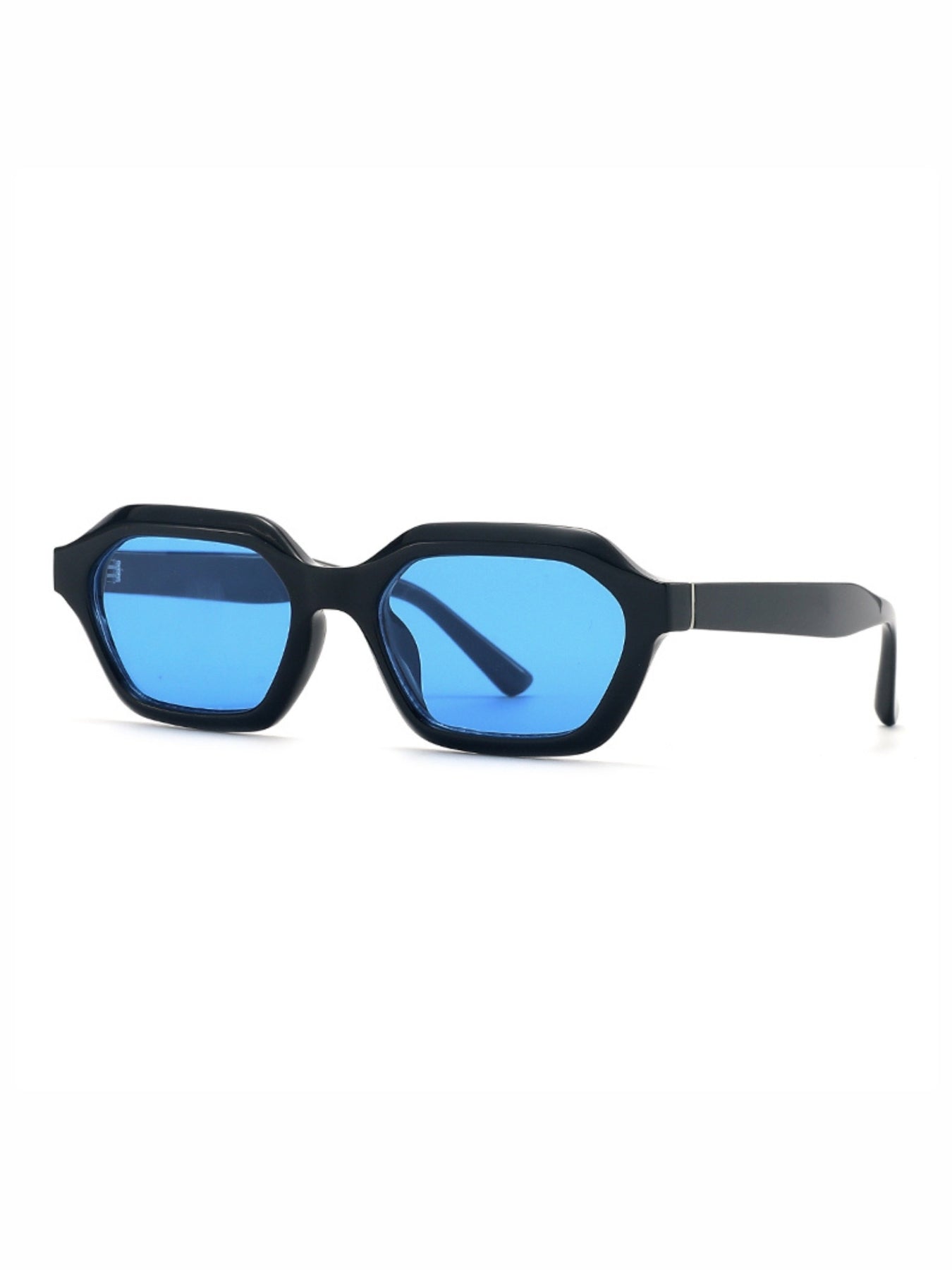 Stellan Black Blue Retro Square Sunglasses