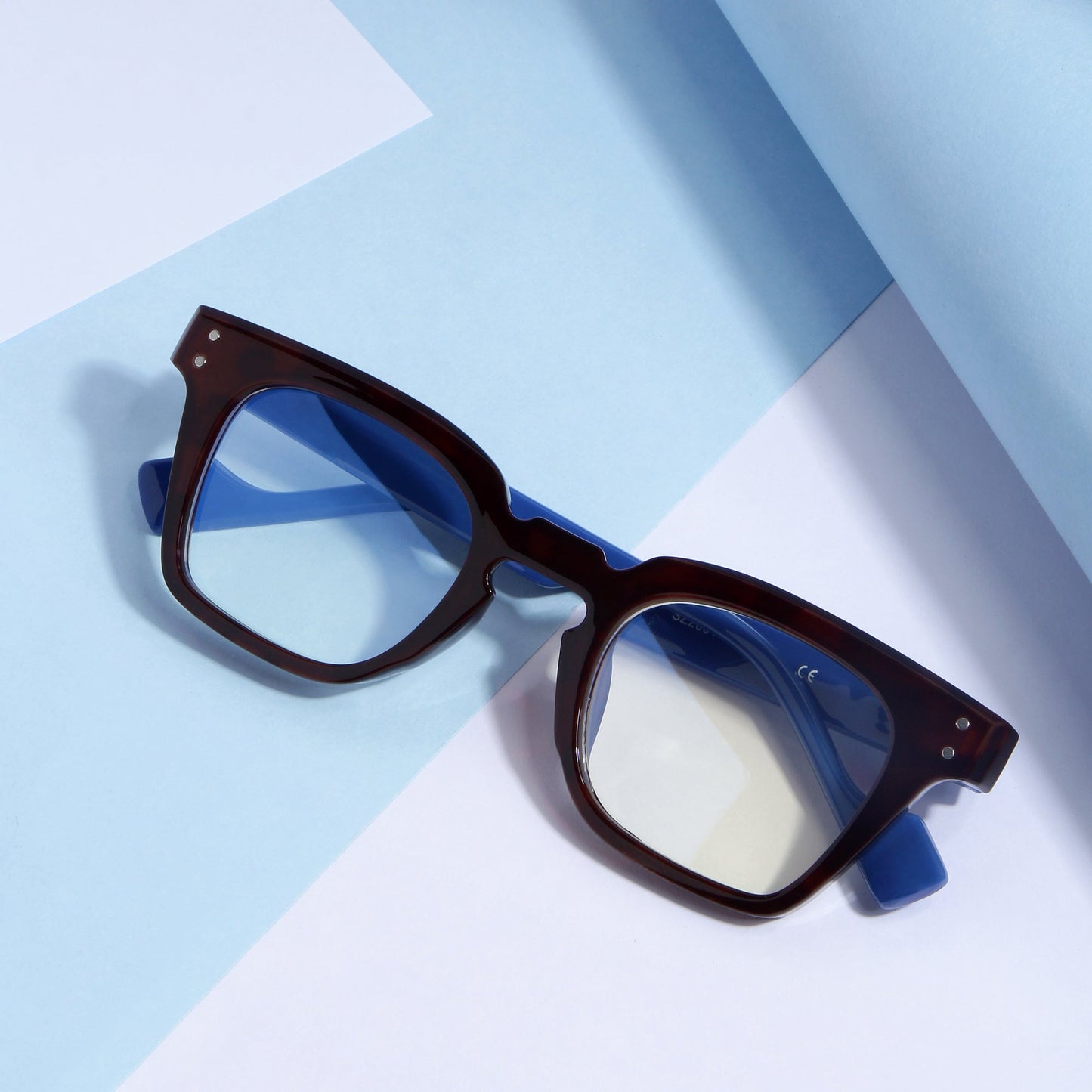Blue Brown Clear SZ 2001 Square Sunglasses