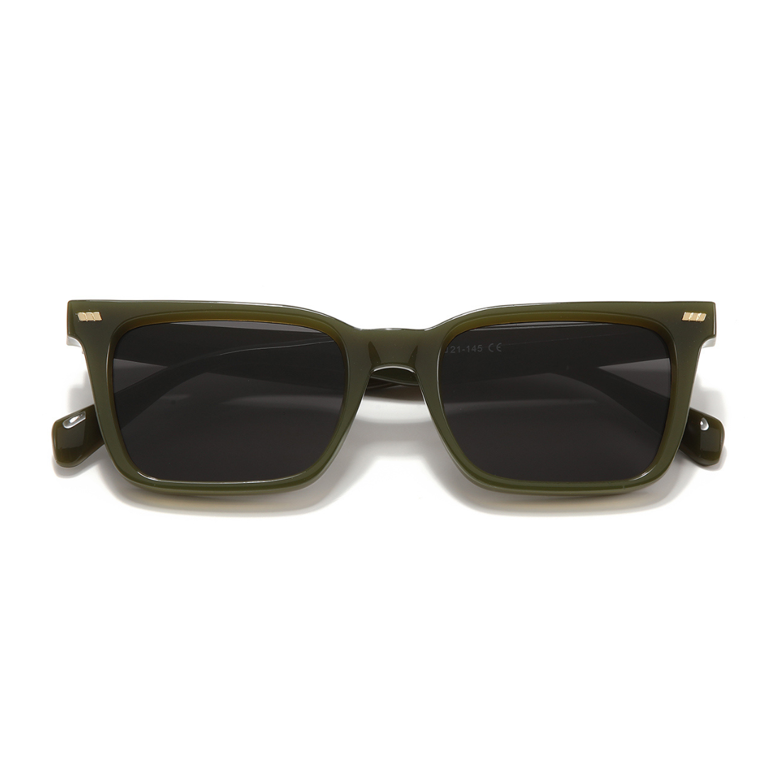 Castels Green Black Rectangle Sunglasses