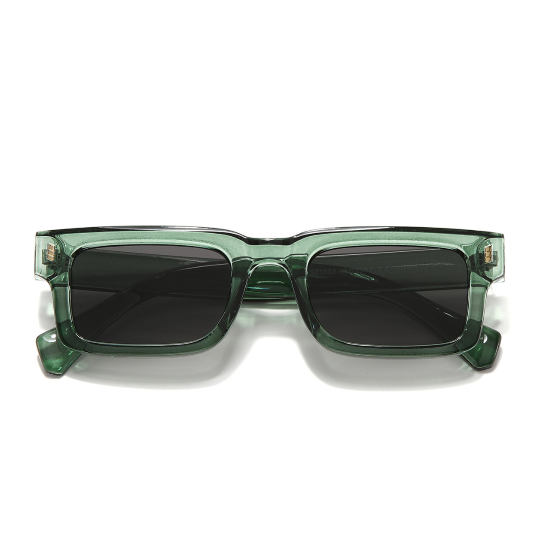 Lucifer Green Black Rectangle Sunglasses