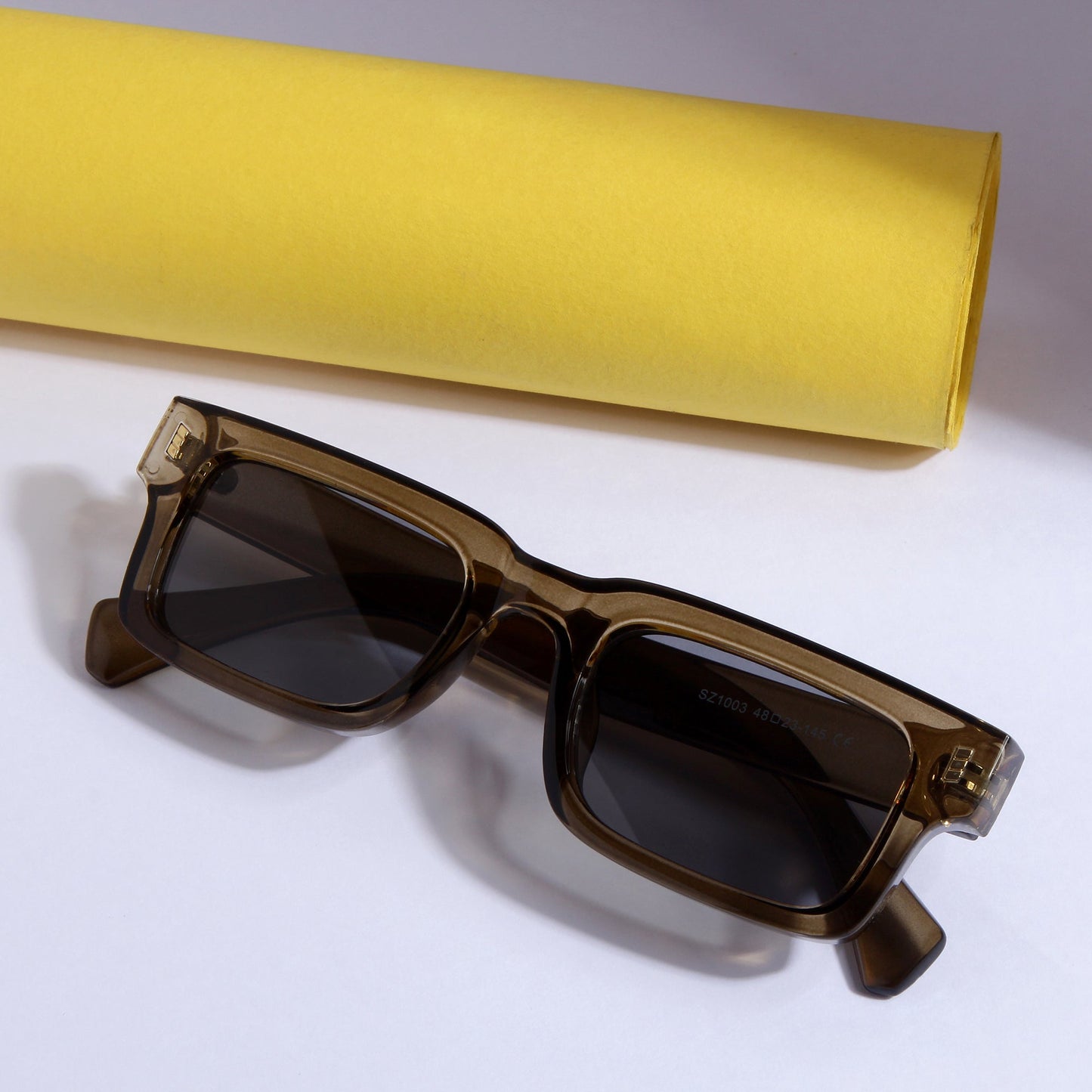 Lucifer Brown Grey  Rectangle Sunglasses