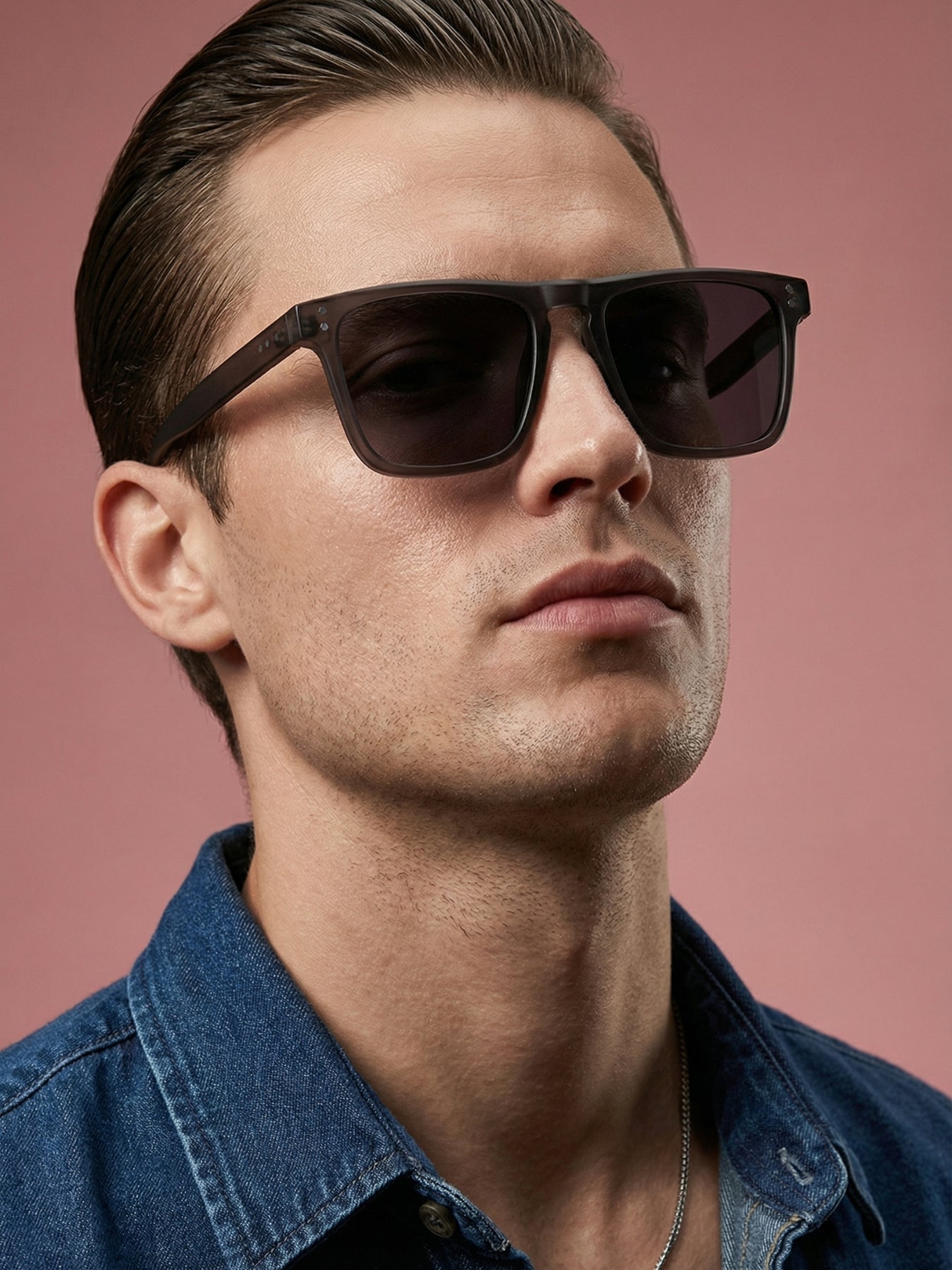 Pardon Grey Black Premium Rectangle Sunglasses