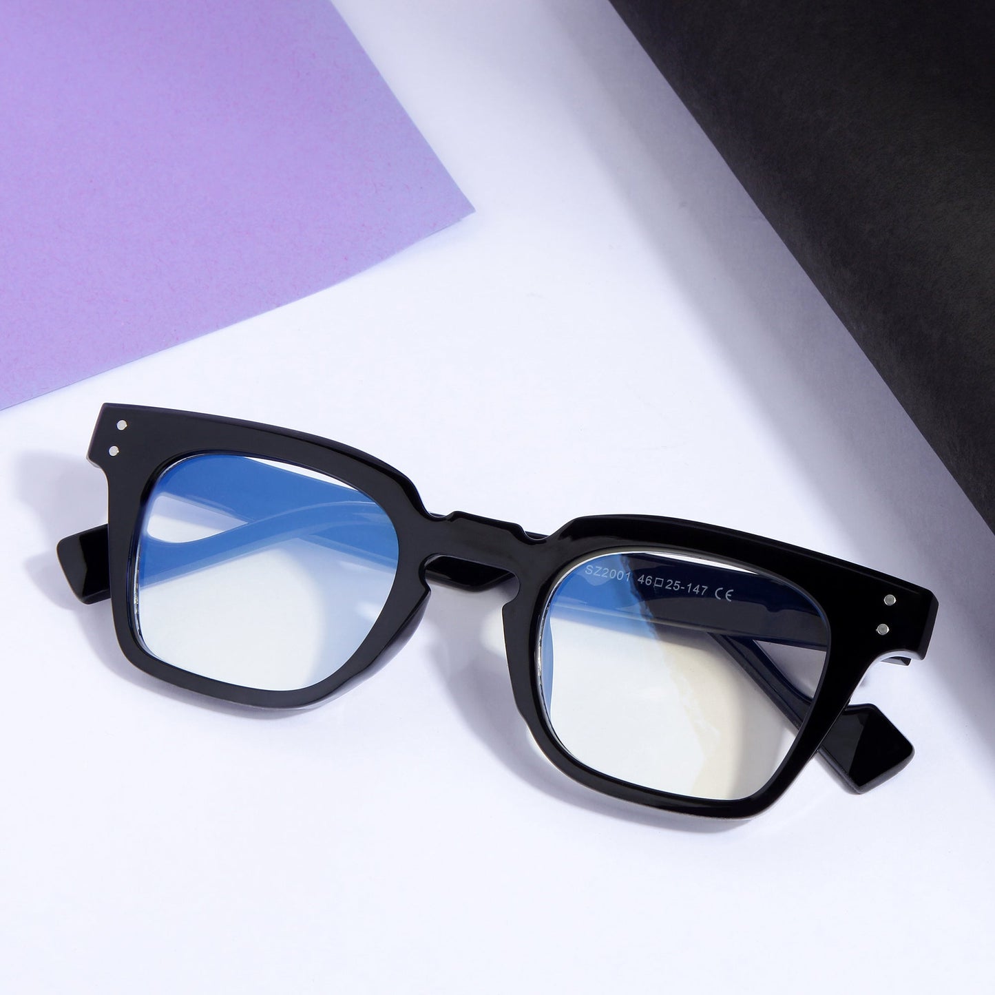 Black Clear SZ 2001 Square Sunglasses